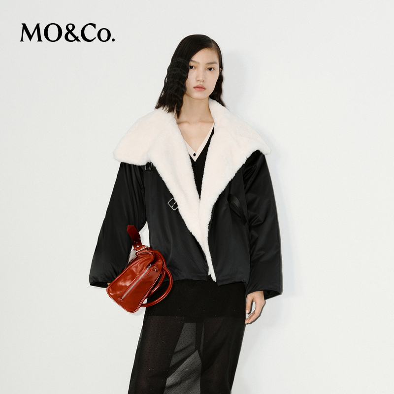 【陈嘉尔专属】MOCO羽绒服高领大翻领90%鸭绒落肩廓形MBD4EINT19