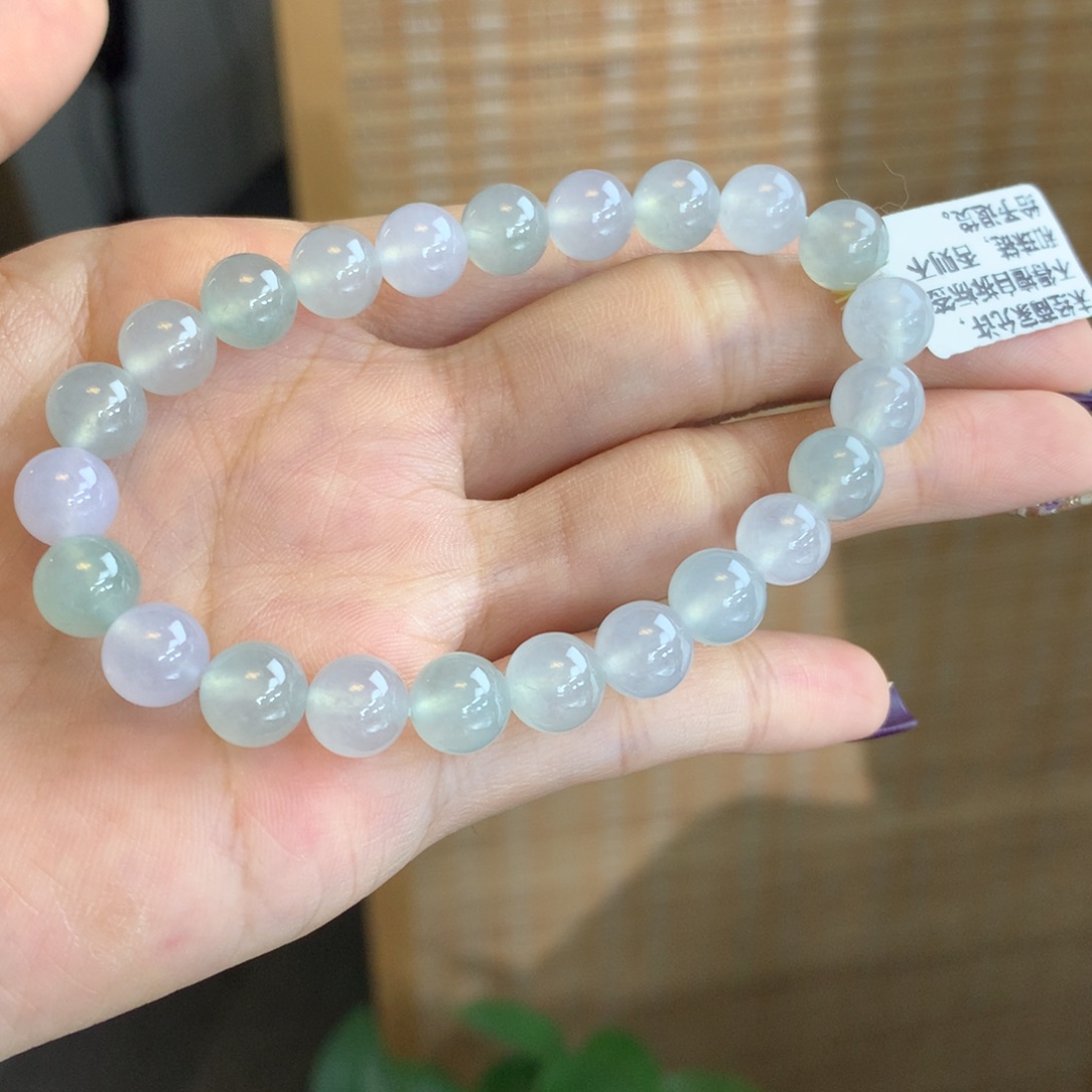 未镶嵌手链翡翠卡8冰种马卡龙手串