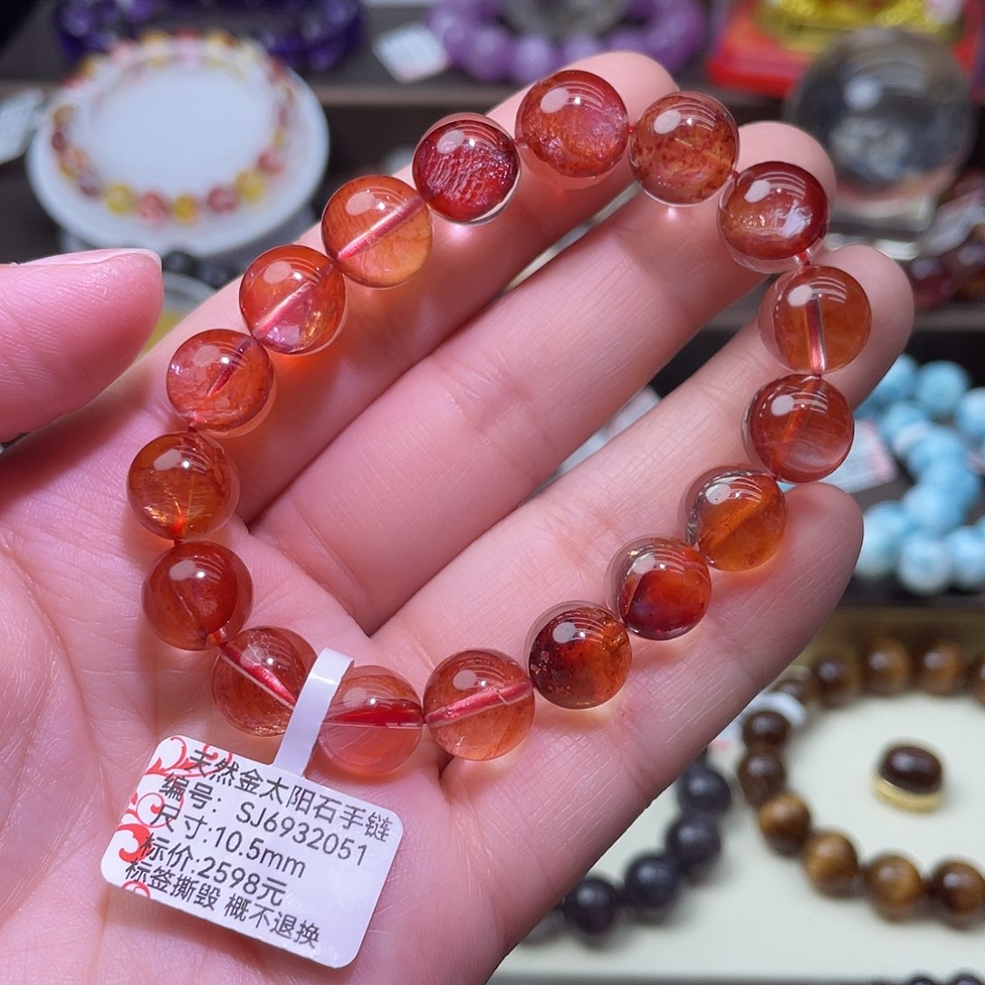 水晶手链未镶嵌红胶花手链