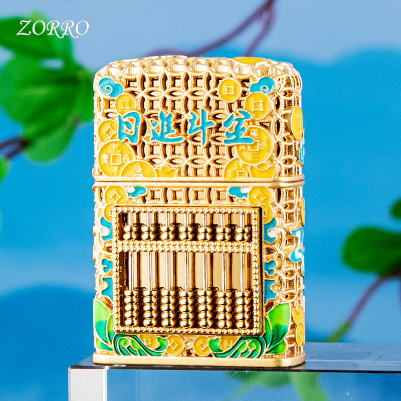 ZORRO盔甲创意煤油打火机掐丝珐琅浮雕高档个性轻奢商务礼品