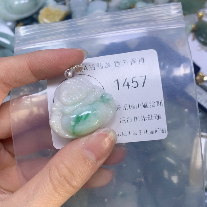 翡翠颈饰9K金镶嵌翡翠