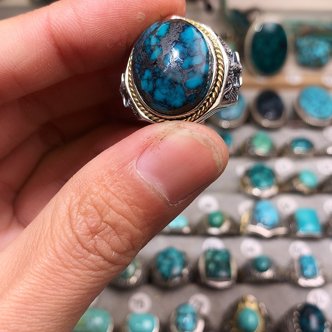 绿松石挂件银S925镶嵌