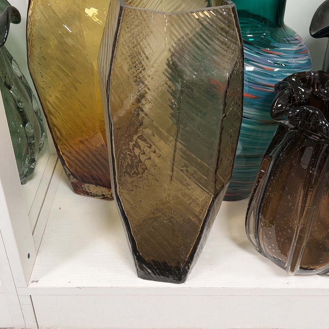 琉璃高38轻奢琉璃花器微瑕福利正常手工痕迹