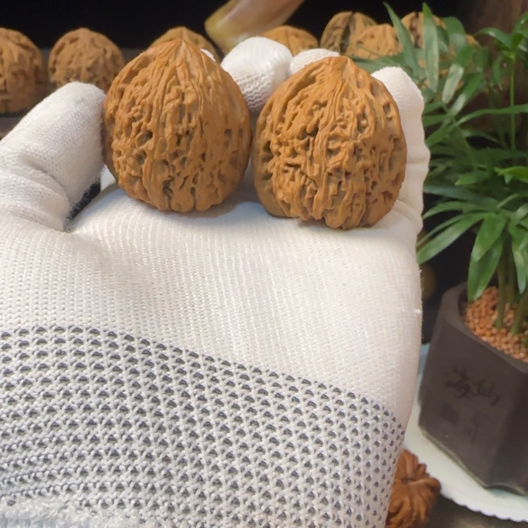 家****文玩核桃把件南将石拉丝溜肩