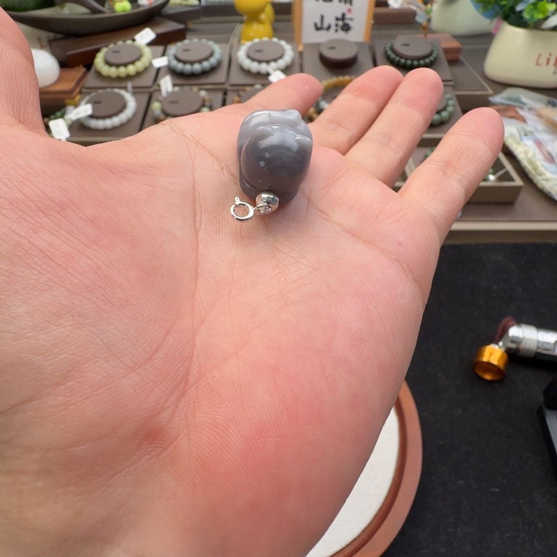 和田玉未镶嵌手链青花大肥猫