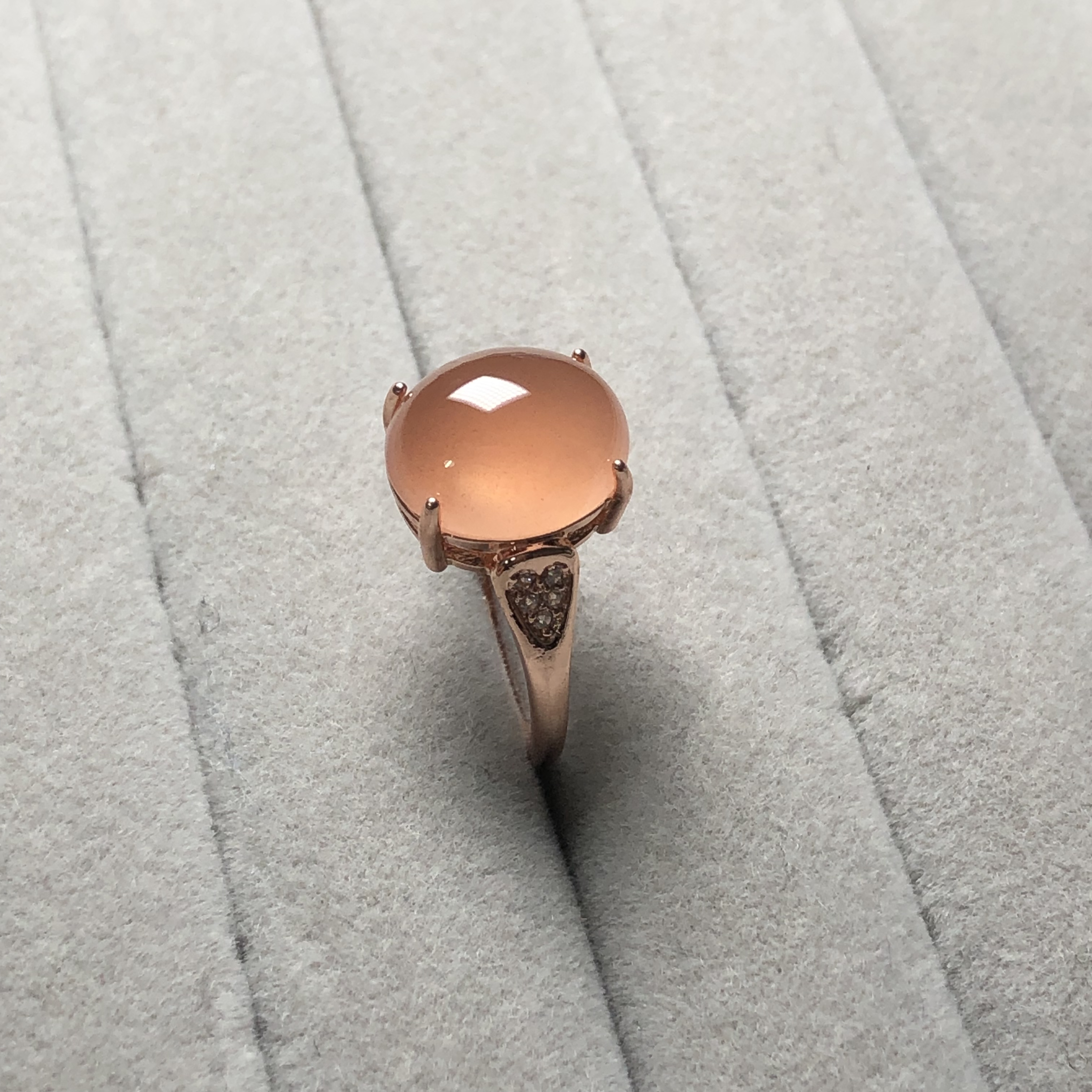 天然保山南红冰粉戒指