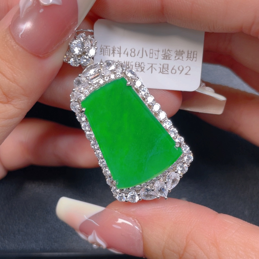 翡翠银S925镶嵌挂件jjjj