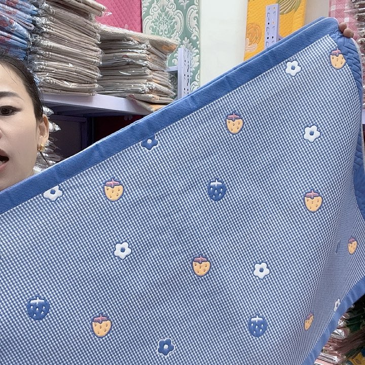 棉蓝色小草莓纯棉