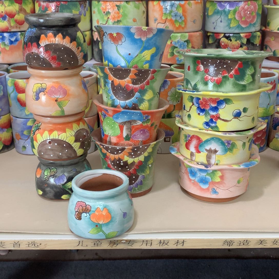 宸福利花盆，手绘花盆