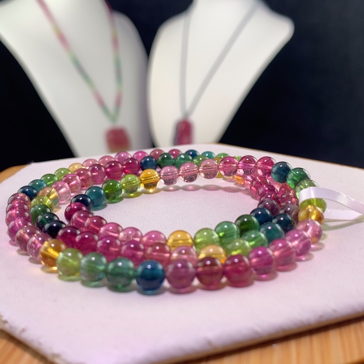 手链14K金镶嵌双色碧玺