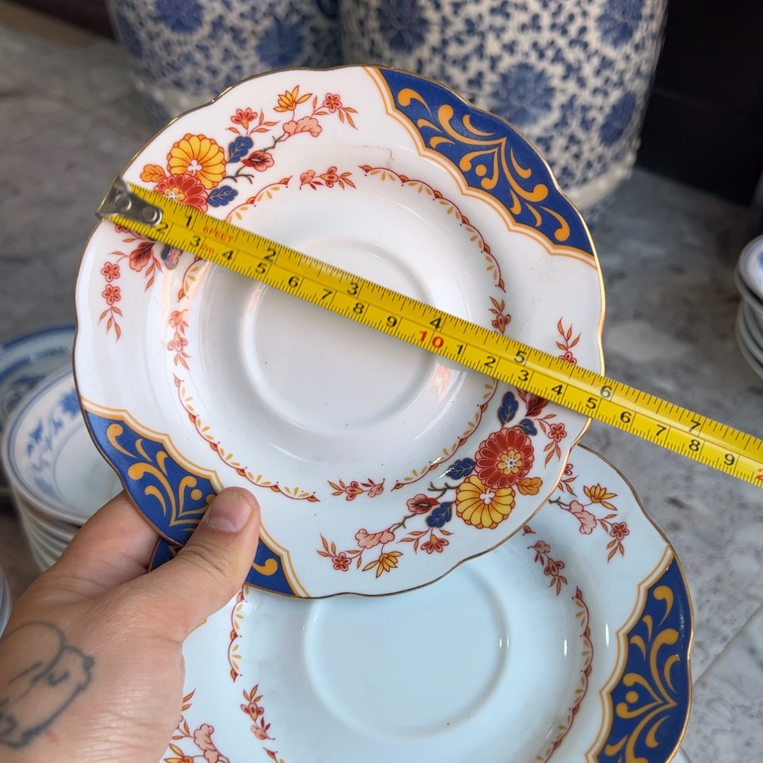 瓷15厘米刷花平盘2个