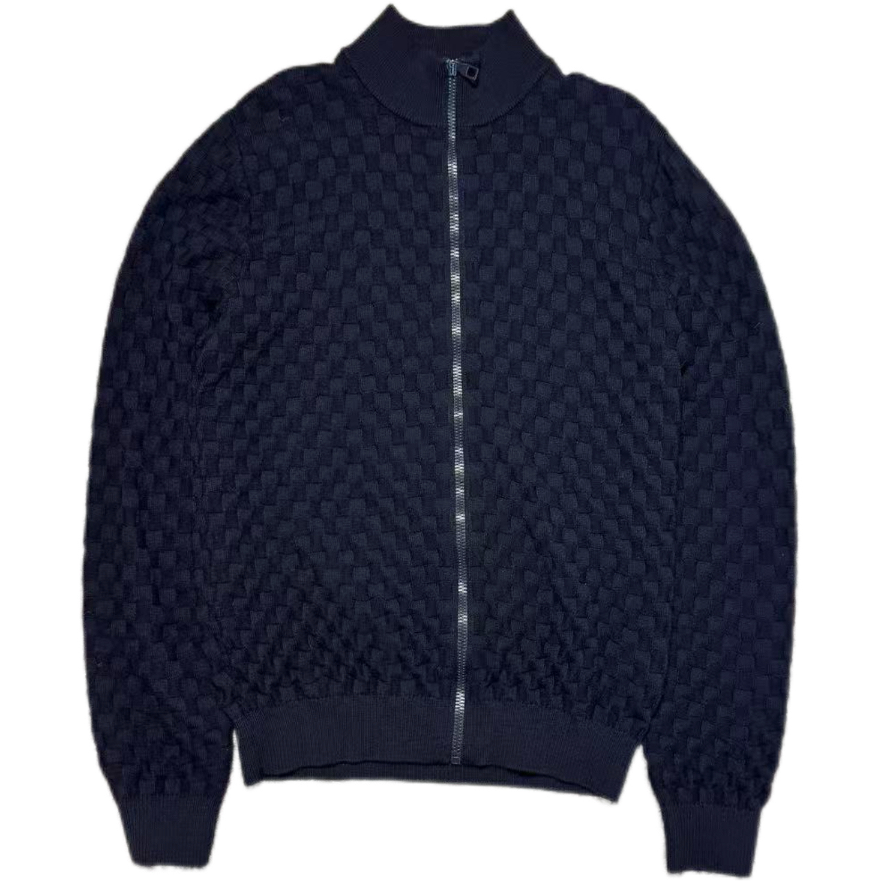 未使用 LouisVuitton/路易威登 黑色羊毛满印logo拉链外套XL码