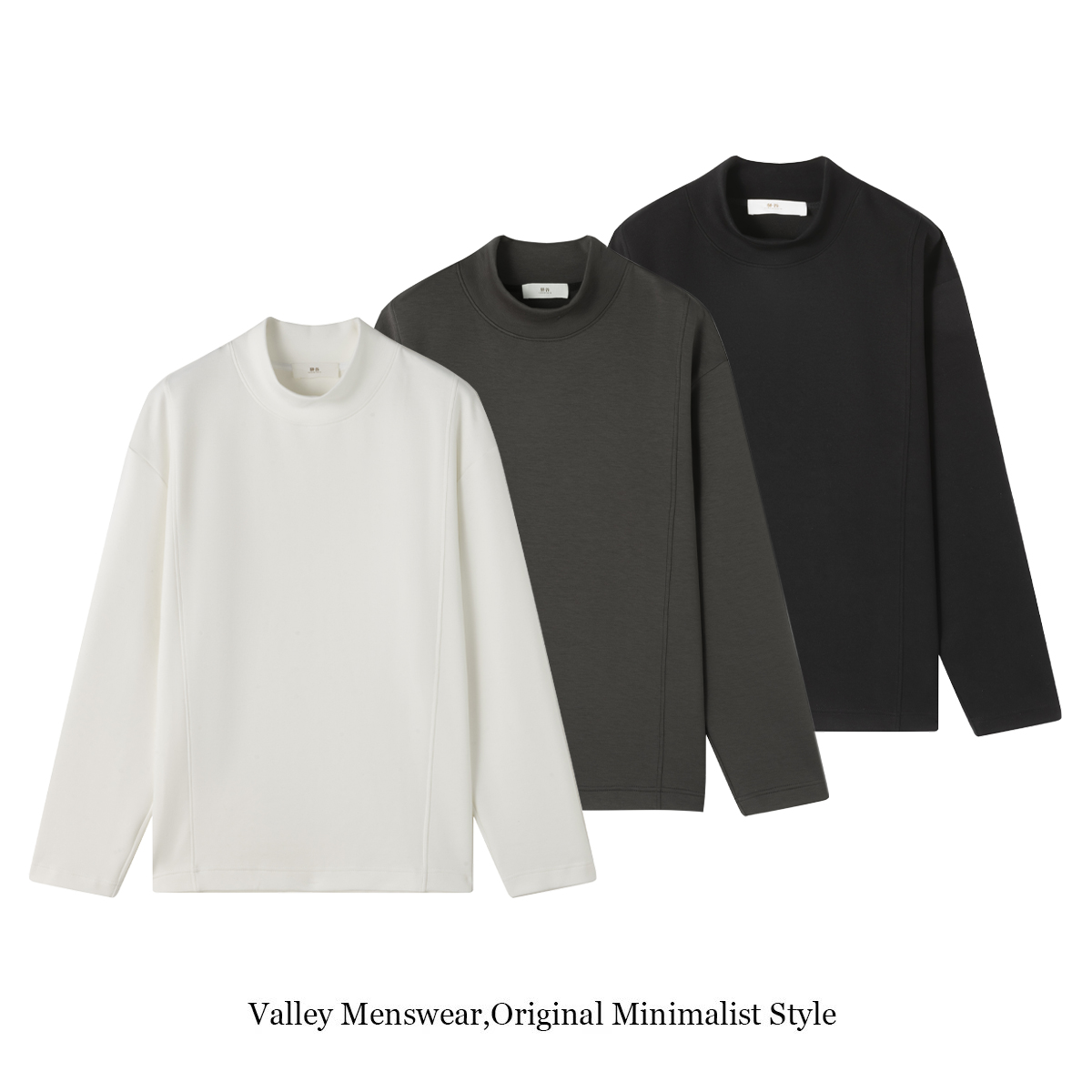 【山谷T662】秋冬款 男士半高领纯色内搭拉毛保暖休闲T恤百搭上衣潮