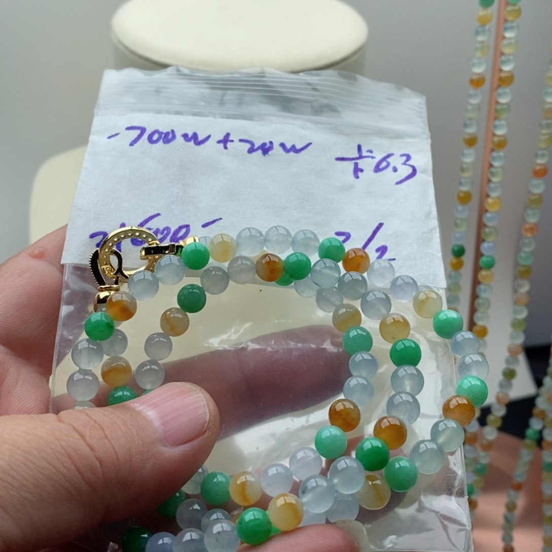 定制翡翠未镶嵌翡翠珠链