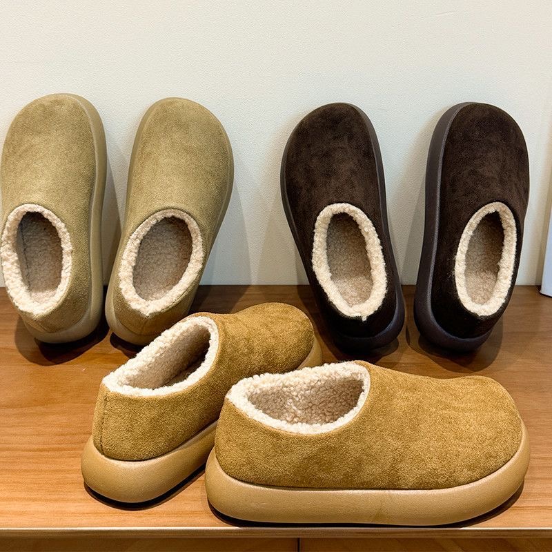 R小土豆加厚包头棉鞋百搭休闲增高厚底皮毛一体软底加绒雪地靴