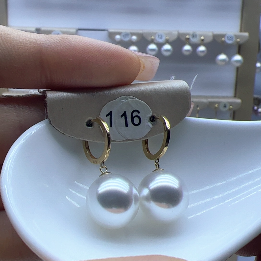 淡水珍珠耳饰18K金镶嵌