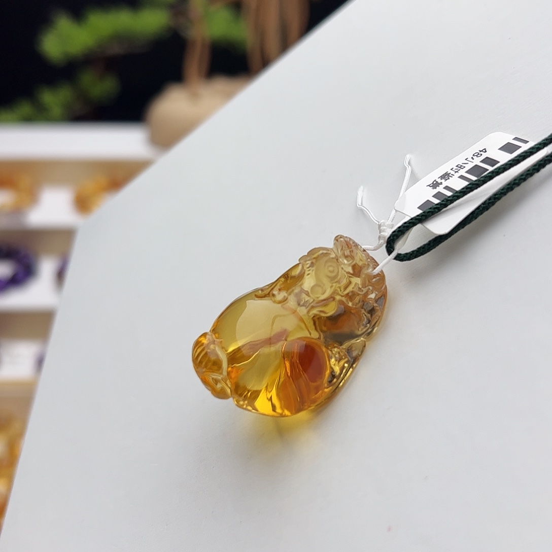 ✘***✘水晶未镶嵌吊坠(不含链)黄水晶貔貅24.7