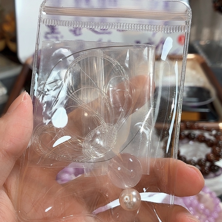 银S925镶嵌手链水晶粉水晶单颗16米
