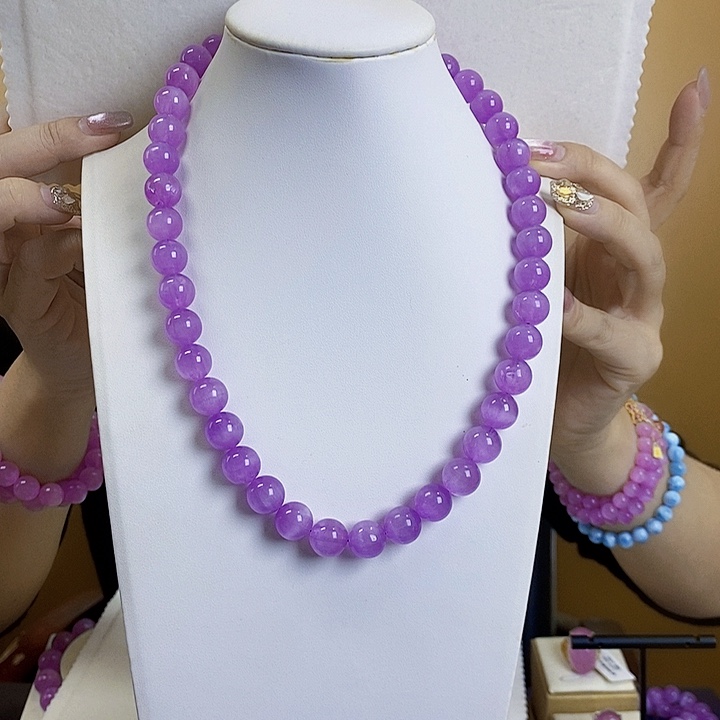 紫锂辉高冰收藏级顶配项链11+锂辉石未镶嵌