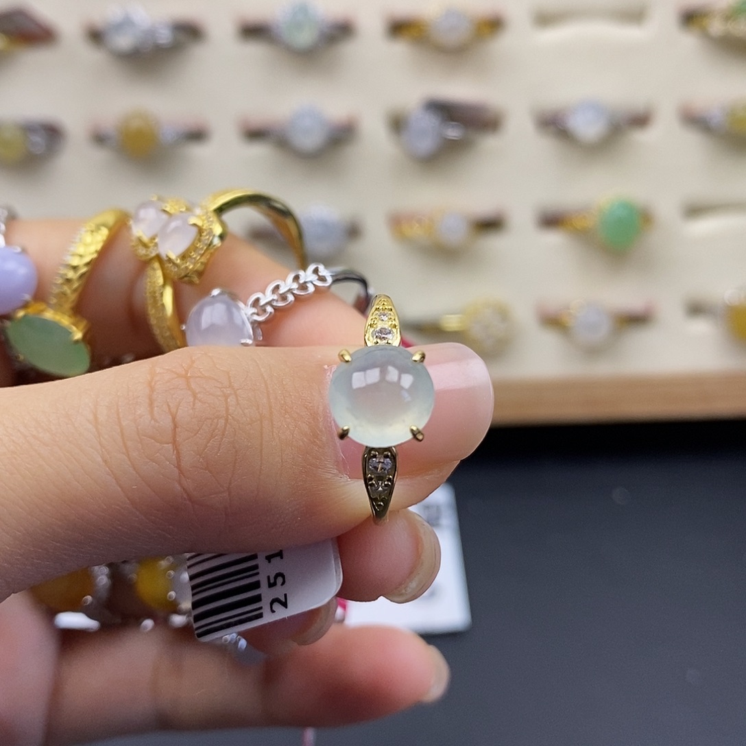 翡翠银S925镶嵌戒指