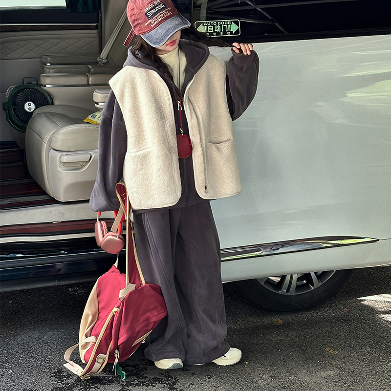 女童秋冬加绒加厚套装2025新款6-15岁儿童韩版三件套中大童高级感