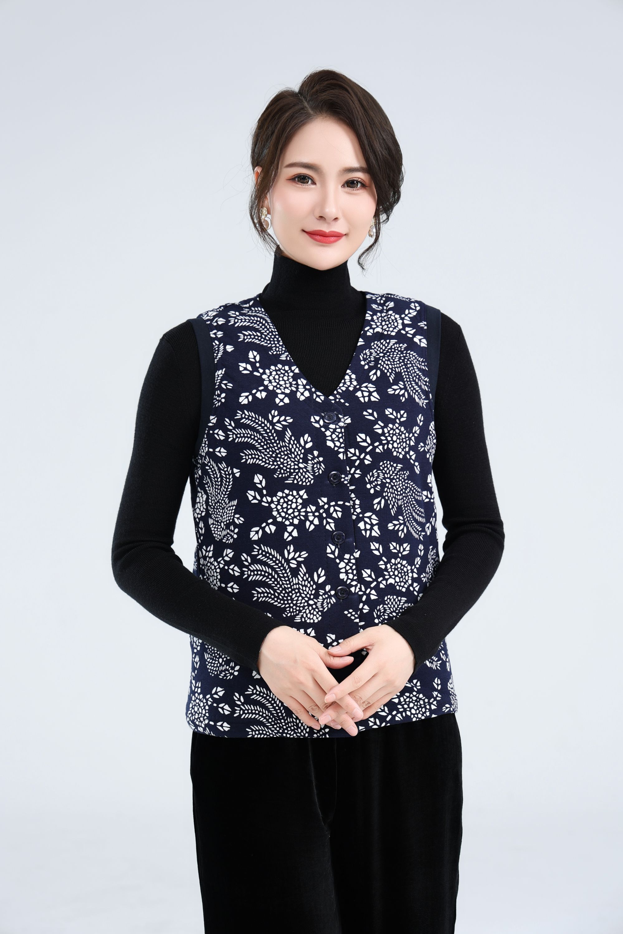 【非遗古法】【100桑蚕丝】国风系列桑蚕丝棉服马甲女装纯手工 凤凰