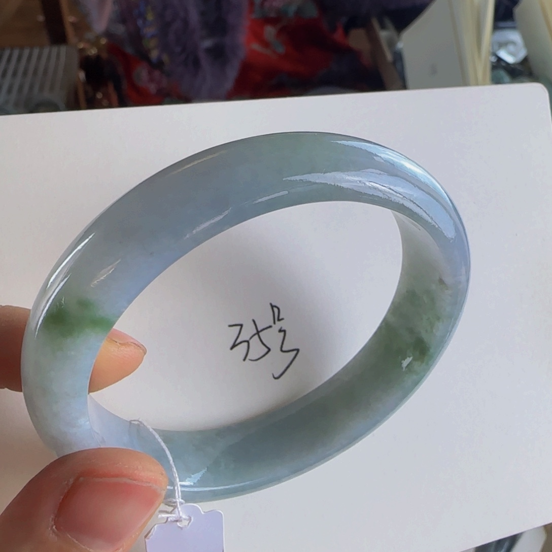 翡翠手镯未镶嵌老坑58.5圈5556
