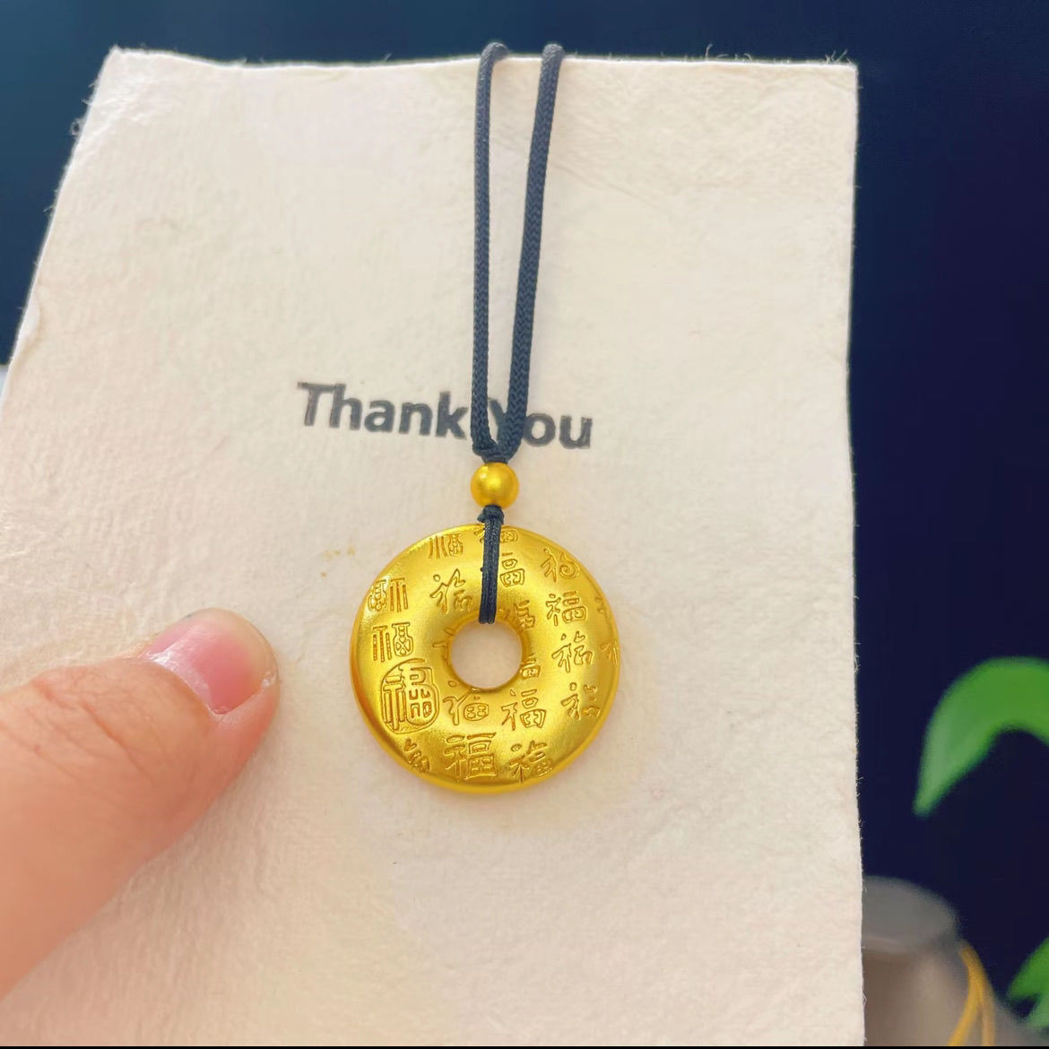 合金吊坠 吉言百福平安扣吊坠网红款毛衣链项链中国风吊坠