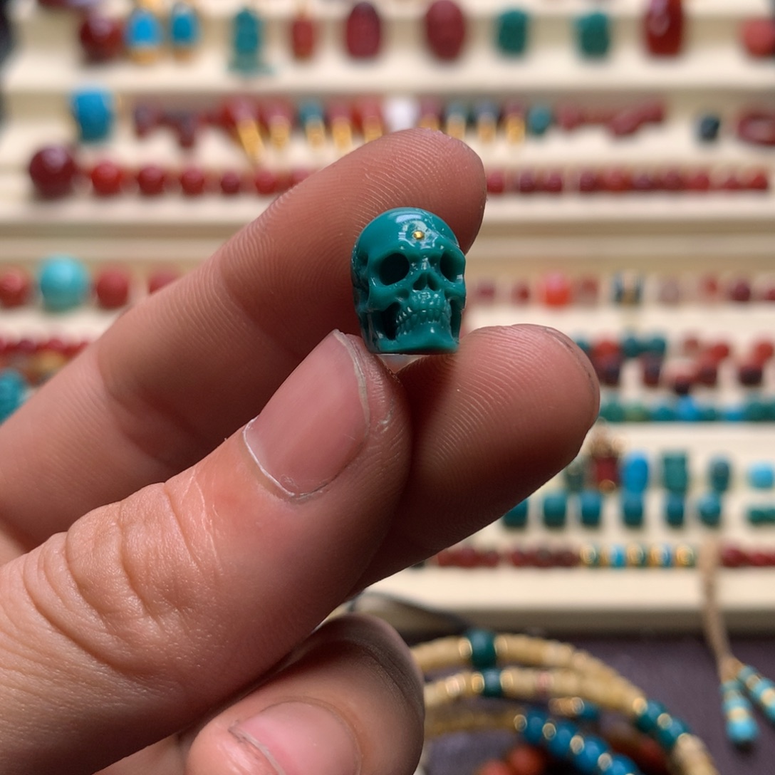 绿松石9.6对耳未镶嵌天*#