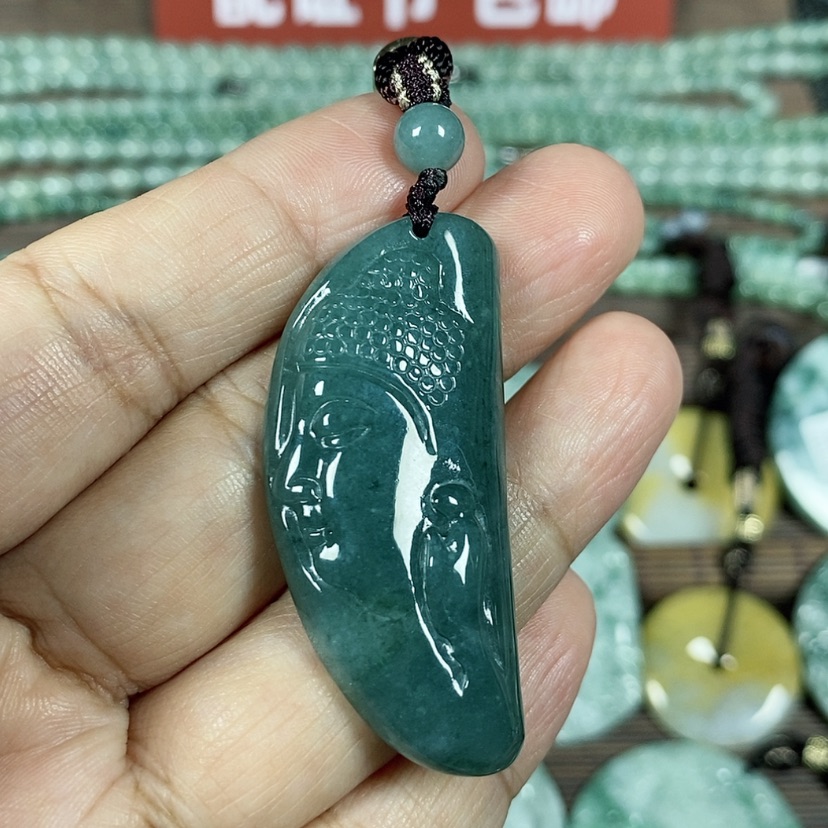 【闪购商品】翡翠颈饰未镶嵌玉吊坠翡翠玉佛头牌