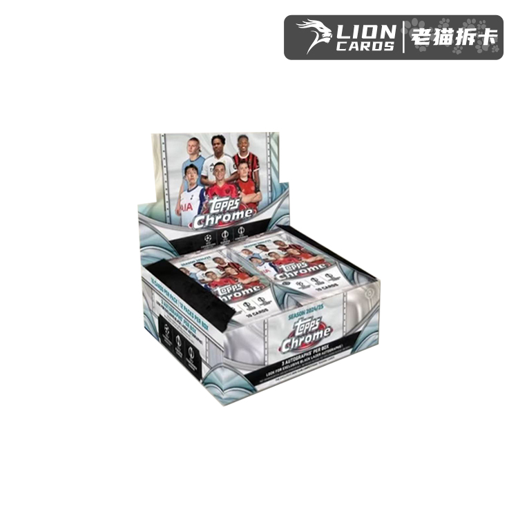 Topps【拆盒】24-25 赛季 欧冠 Chrome Jumbo巨量盒 足球球星卡盲盒