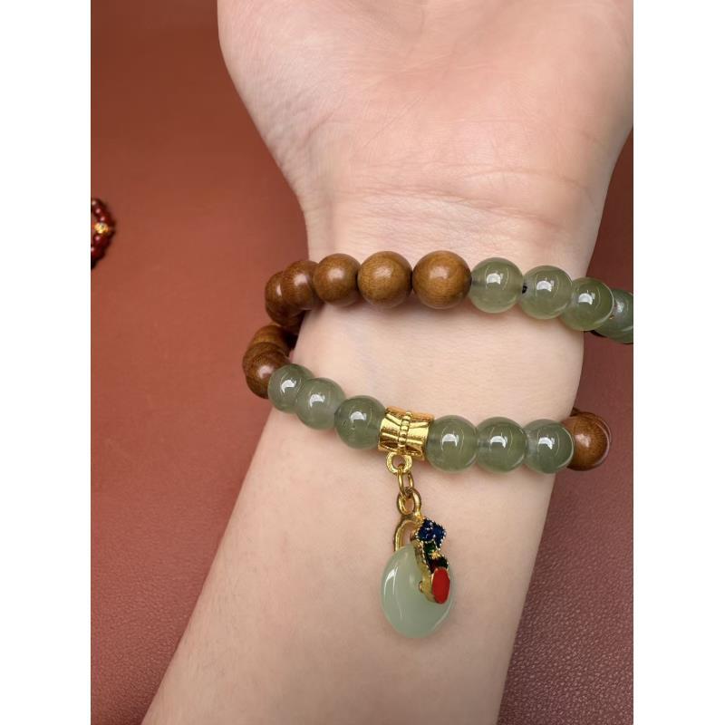 s1148-金丝楠精品双圈手串