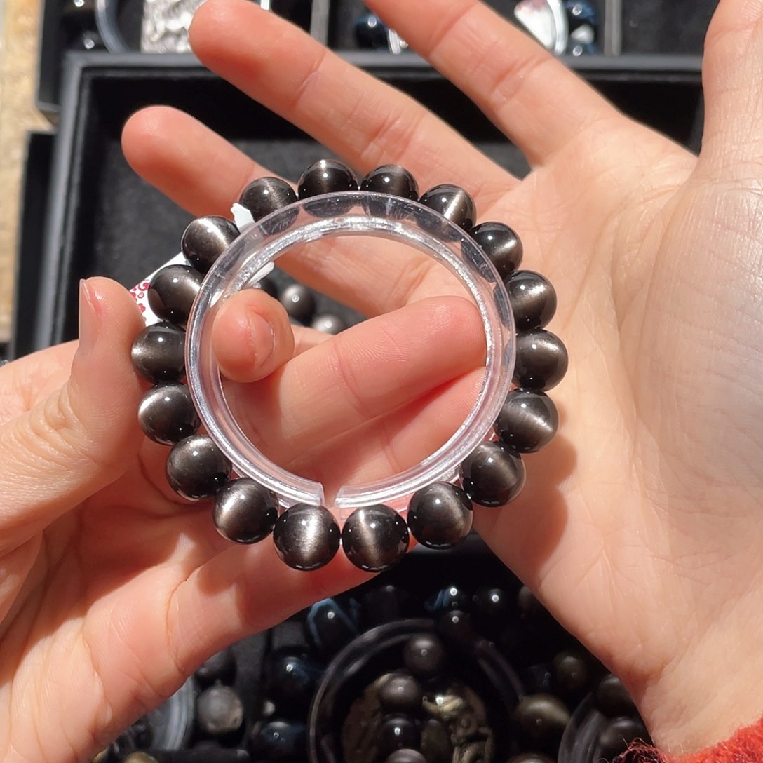 黑曜岩手链未镶嵌曹**吵