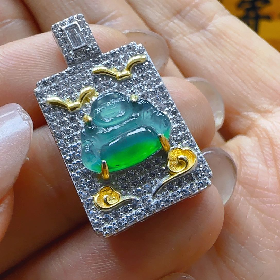 翡翠颈饰银S925镶嵌翡翠260