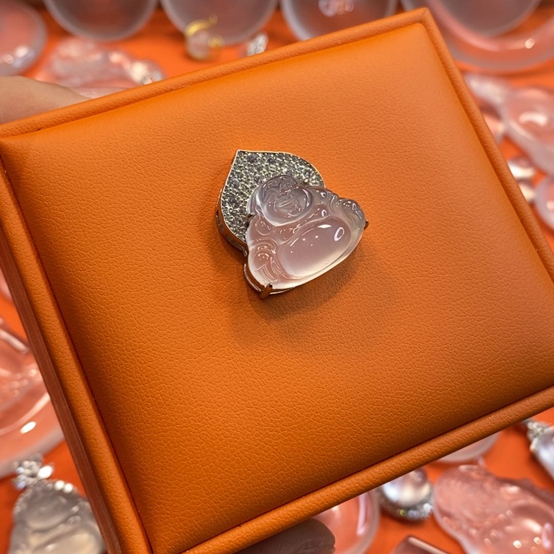 石英质玉吊坠银S925镶嵌