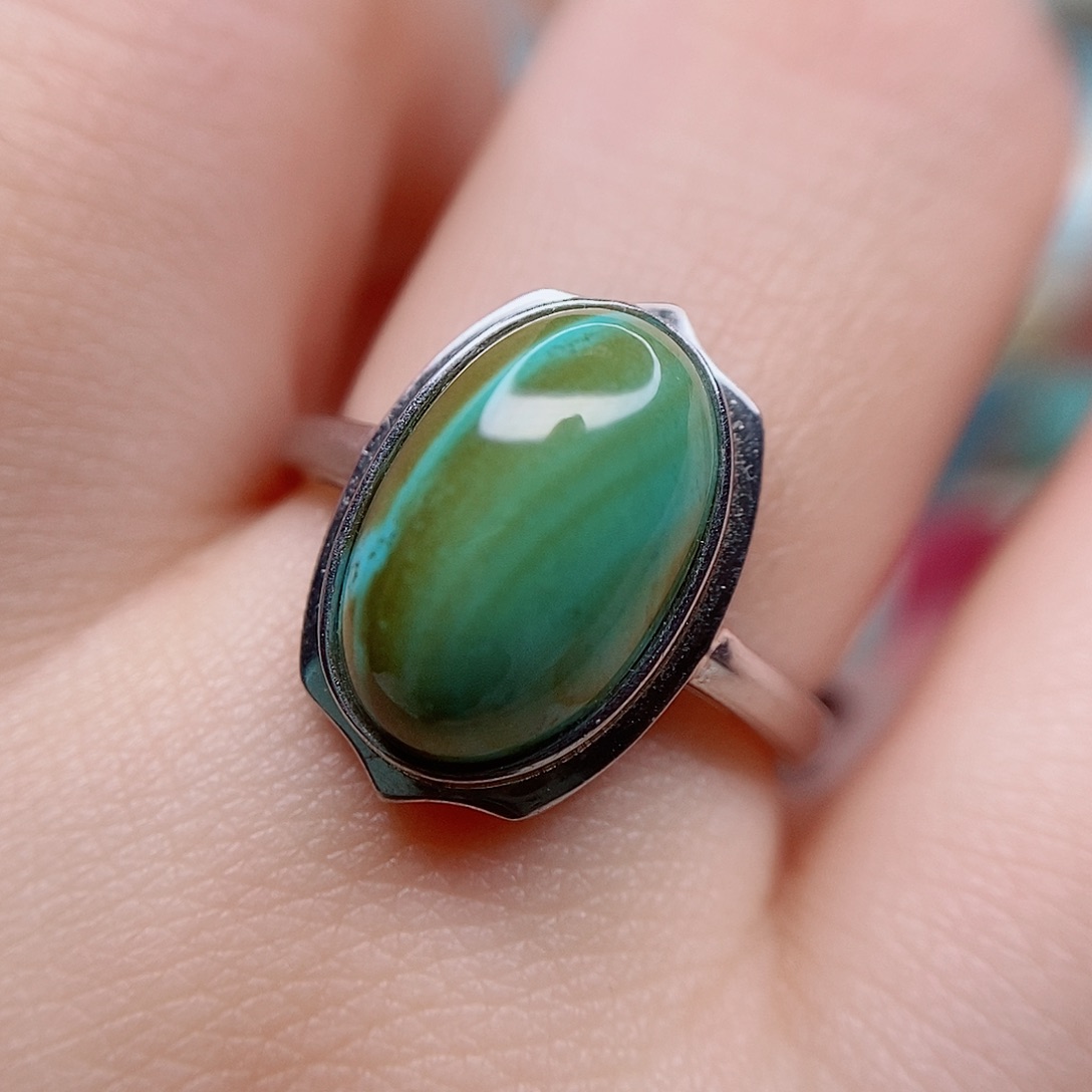 绿松石戒指银S925镶嵌
