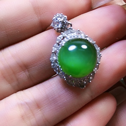 和田玉戒指银S925镶嵌