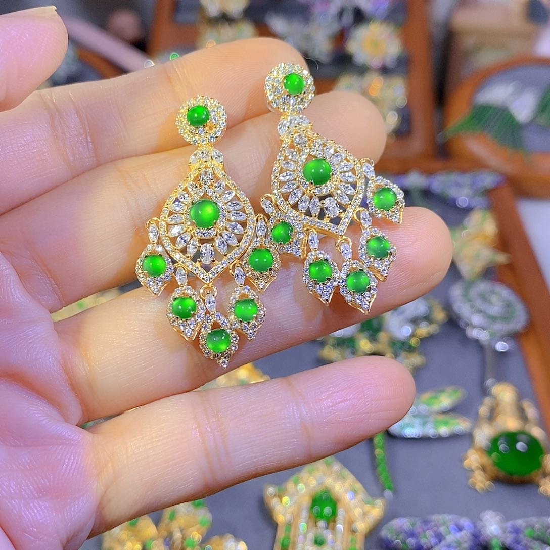 颈饰银S925镶嵌翡翠