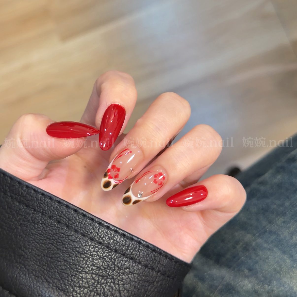 清！！！【彼岸】婉婉 纯手工红色 法式百搭设计穿戴甲