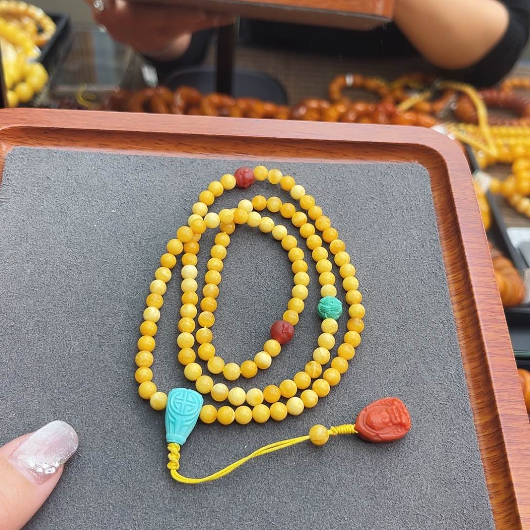 琥珀手链未镶嵌5m108 花蜡