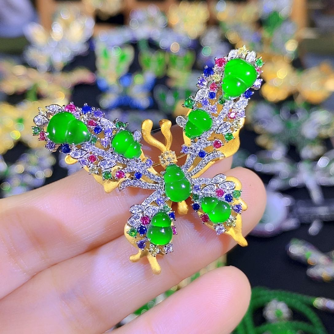 吊坠(不含链)银S925镶嵌翡翠