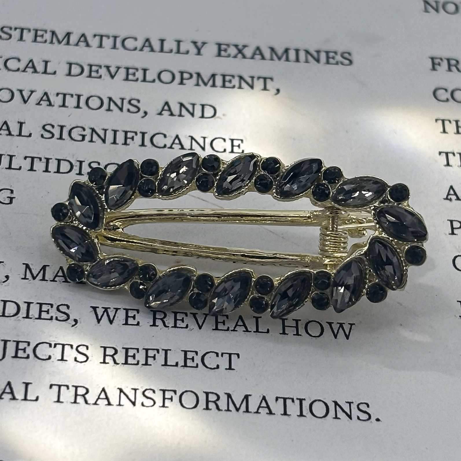 1013简约水钻发夹 4.3CM