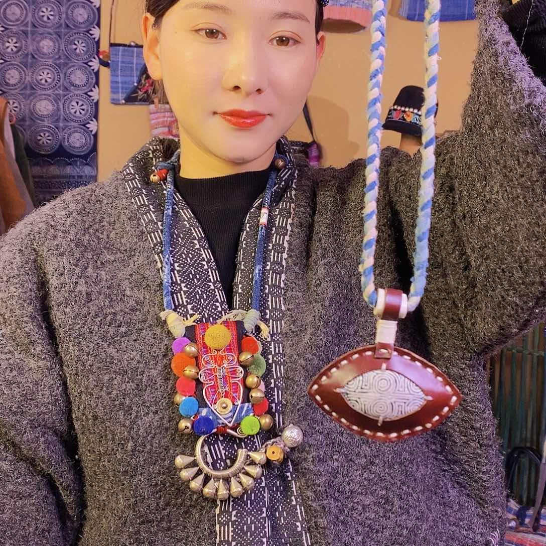织绣手工制作项链