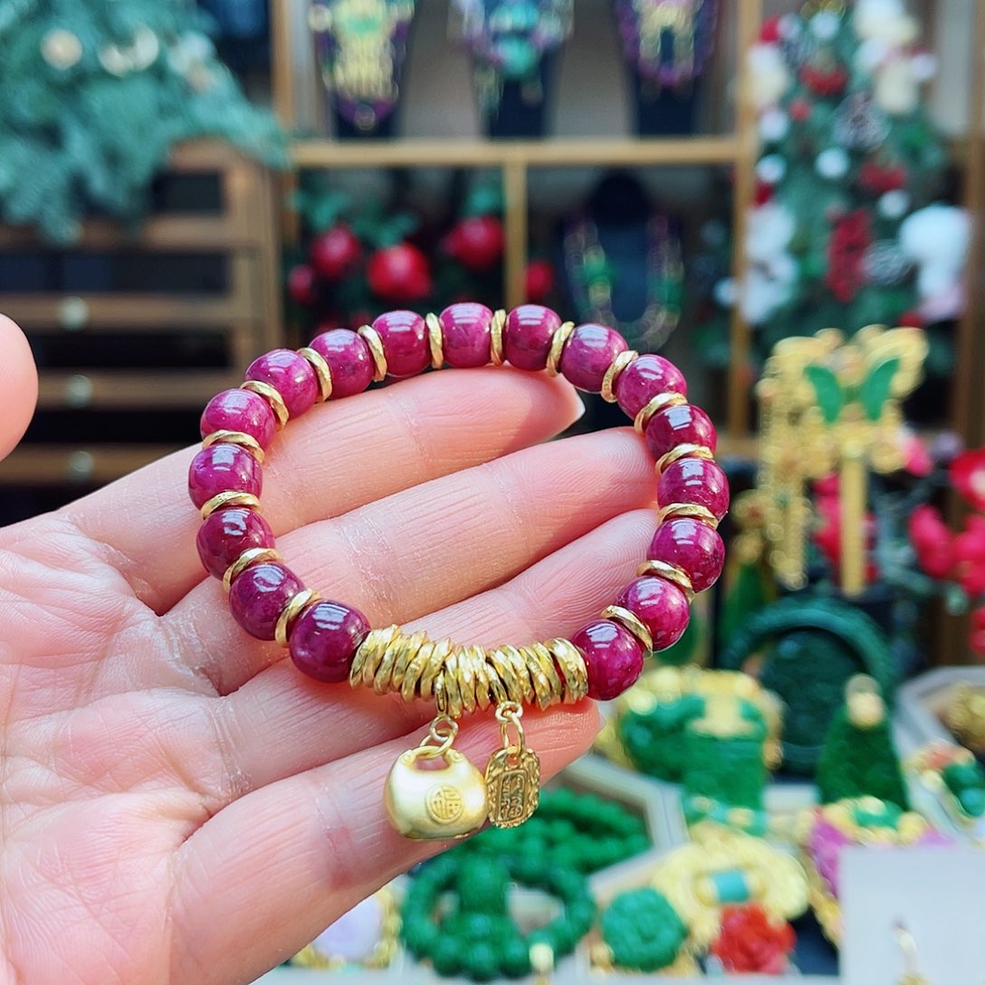 银S925镶嵌手串红宝石48小时鉴赏期