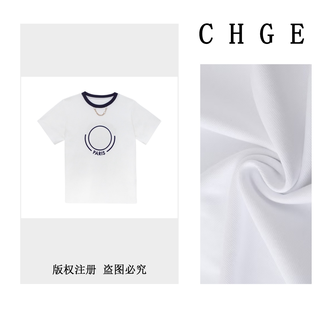 【高奢出口转内销】2025春夏新款白色休闲短袖-9119