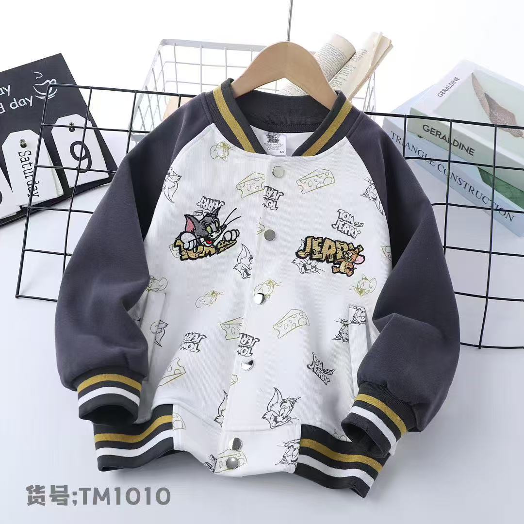【2025秋冬TM1010】儿童春秋洋气卡通猫家运动男女时尚刺绣长袖外套