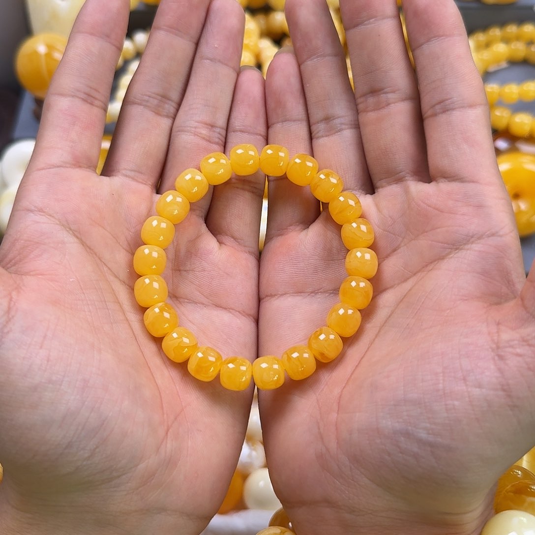 琥珀珠宝奇石未镶嵌同料10mm