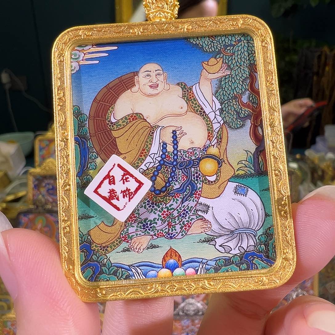 吊坠米勒热贡纯手绘唐卡