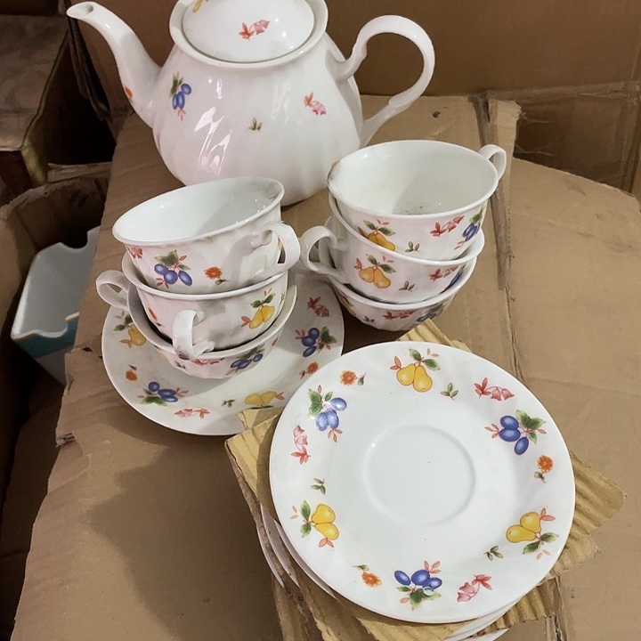 杯瓷片 汉玉浆果一壶六杯碟