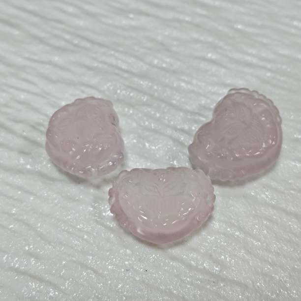 【书记甄选】天然粉水晶爱心狐狸吊坠 多样性发一件  1745BB